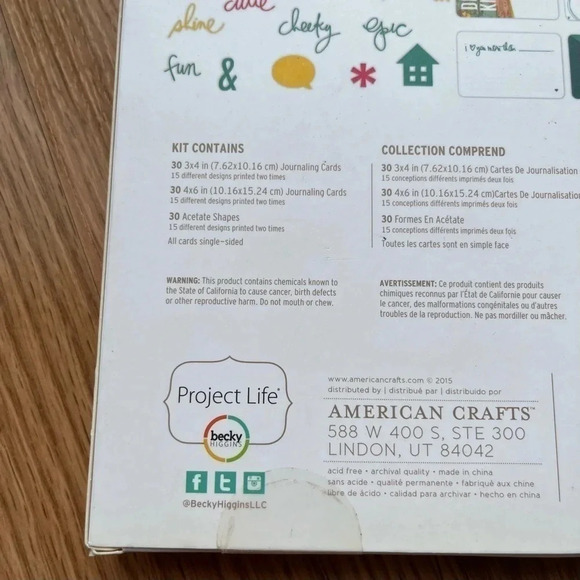 Becky Higgins Card Making Kit NEW Craft Fill In The Blank Project Life - Picture 4 of 5